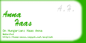 anna haas business card